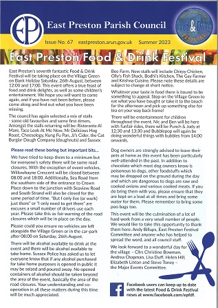 East Preston Parish Council Newsletter No 67 - Summer 2023
