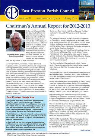 East Preston Parish Council Newsletter No 27 -Spring 2013