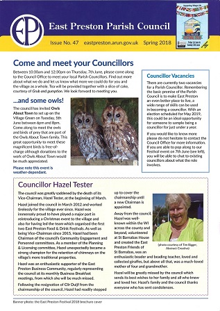 East Preston Parish Council Newsletter No 47 - Spring 2018 - front cover